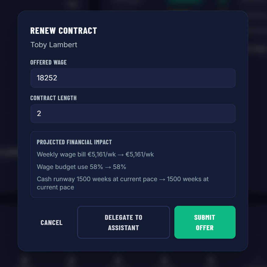 Renewing contract